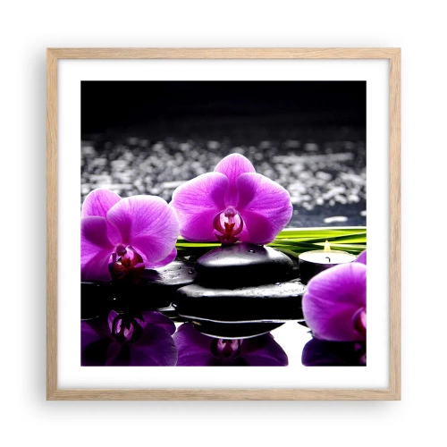 Affiche dans un chêne clair - Poster - Se noyer dans la paix et la tranquillité - 50x50 cm