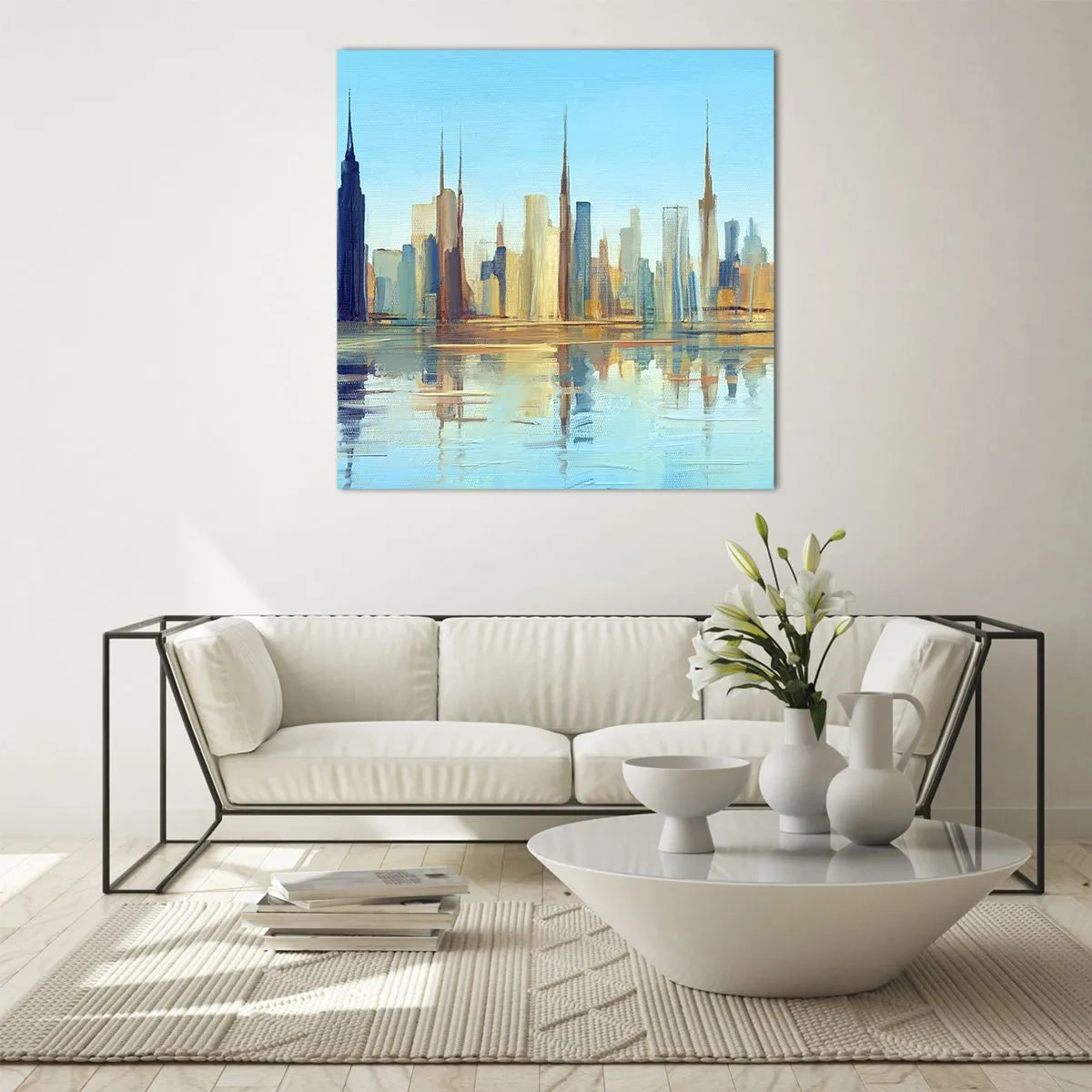 Impression sur verre - Image sur verre - Une métropole ensoleillée - 70x70 cm