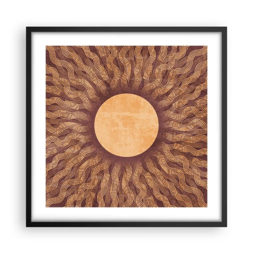 Affiche dans un cadre noir - Poster - Icône du soleil - 50x50 cm