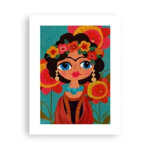 Affiche - Poster - Mademoiselle coquelicot - 30x40 cm