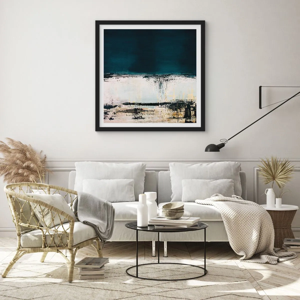 Affiche dans un cadre noir - Poster - Composition horizontale - 30x30 cm