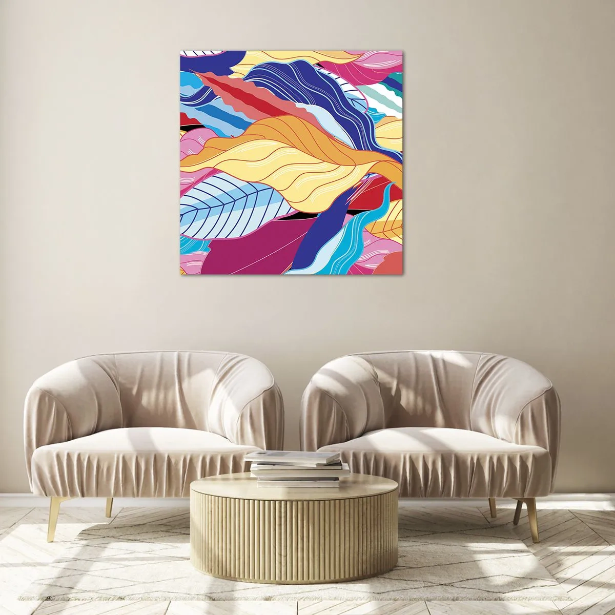 Impression sur verre - Image sur verre - Un désordre coloré - 50x50 cm