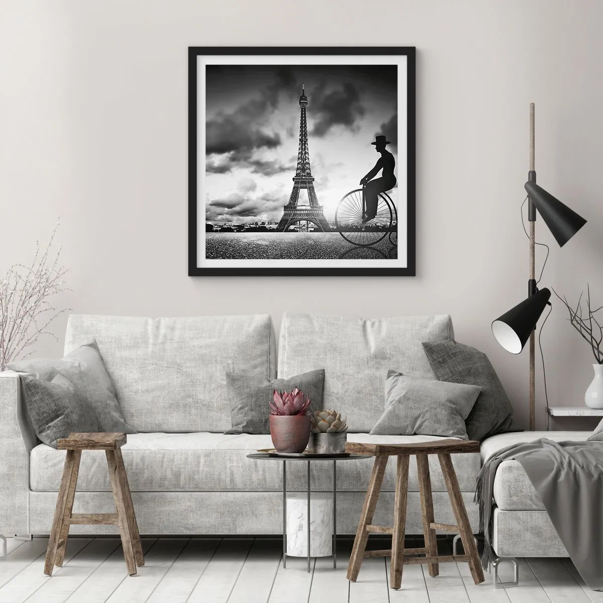 Affiche dans un cadre noir - Poster - Nostalgie de la Belle Epoque - 50x50 cm