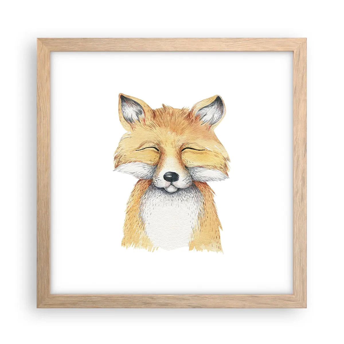 Affiche dans un chêne clair - Poster - Humeurs de renard - 30x30 cm