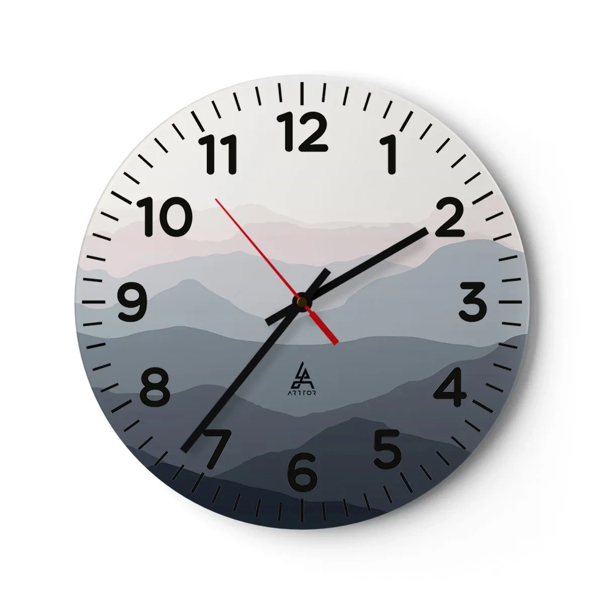 Horloge murale - Pendule murale - Vagues de montagnes - 40x40 cm