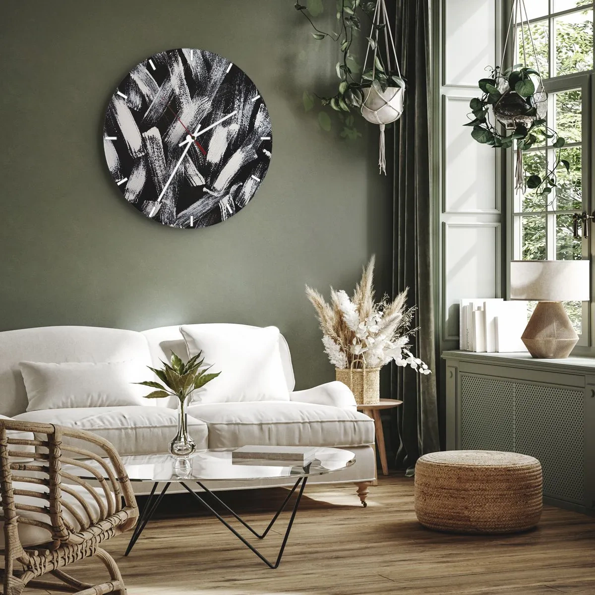 Horloge murale - Pendule murale - L'abstraction dans l'esprit industriel - 40x40 cm