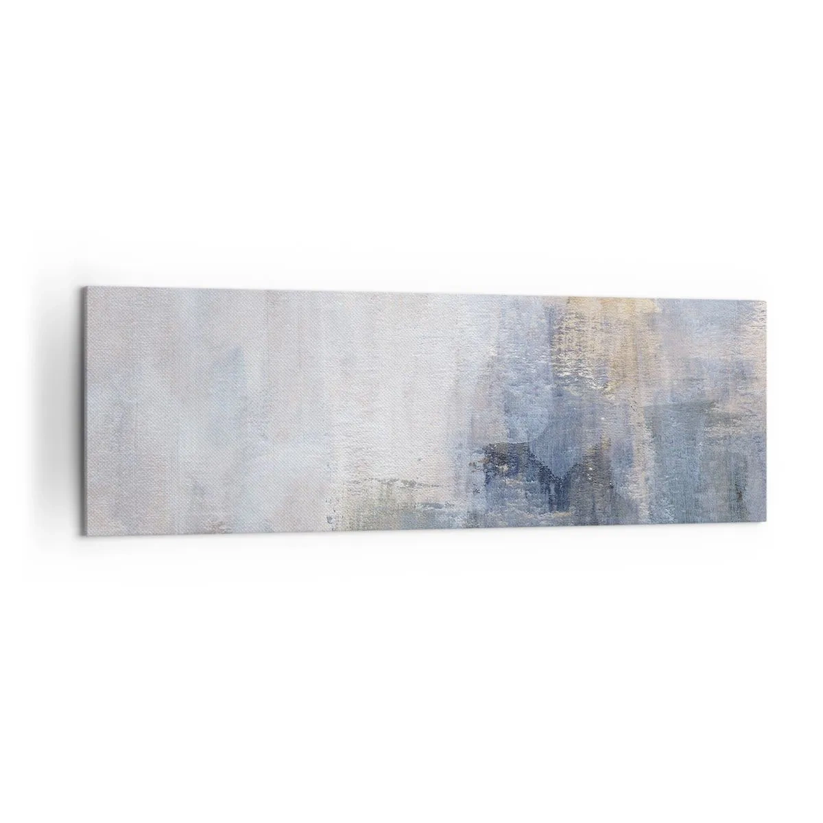 Impression sur toile - Image sur toile - Taches abstraites subtiles dans des tons de bleu et de beige - 160x50cm - Tonalités et accords de couleur - Décoration murale moderne pour le salon et la chambre ARTTOR