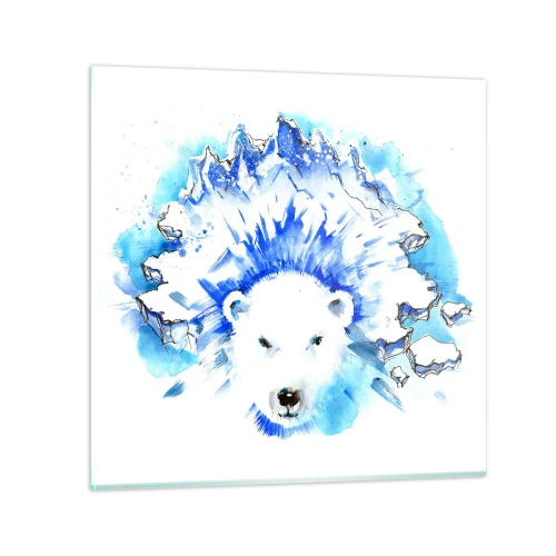 Impression sur verre - Image sur verre - Le roi de l'Arctique dans une couronne de glace - 50x50 cm