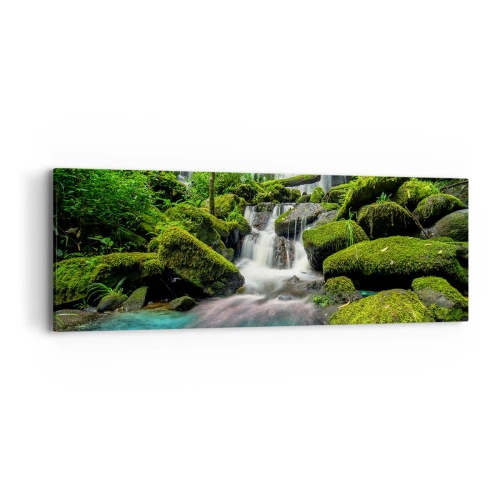 Impression sur toile - Image sur toile - Turquoise, saphirs et argent liquide - 90x30 cm