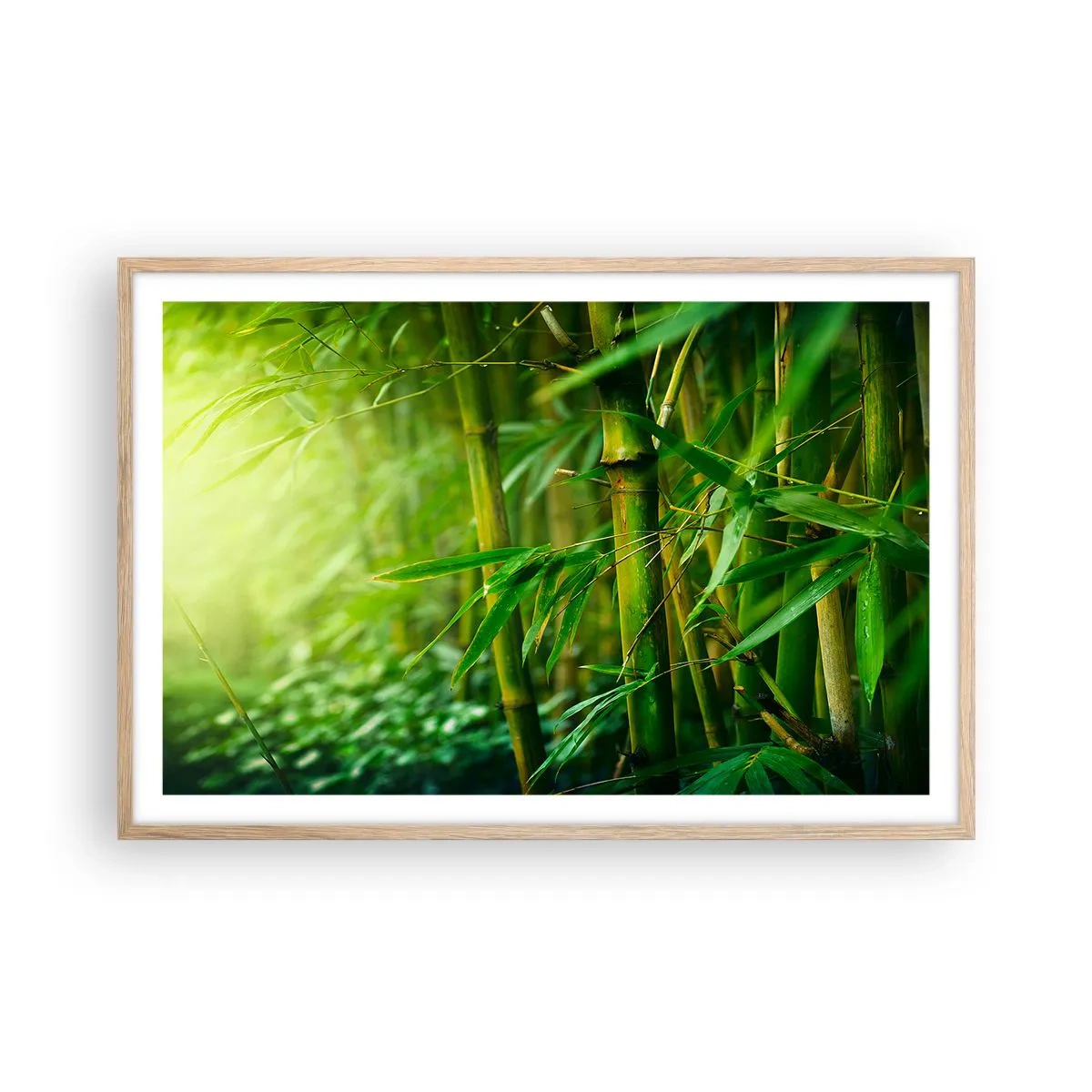 Affiche dans un chêne clair - Poster - Apprenez à connaître le vert lui-même - 91x61 cm