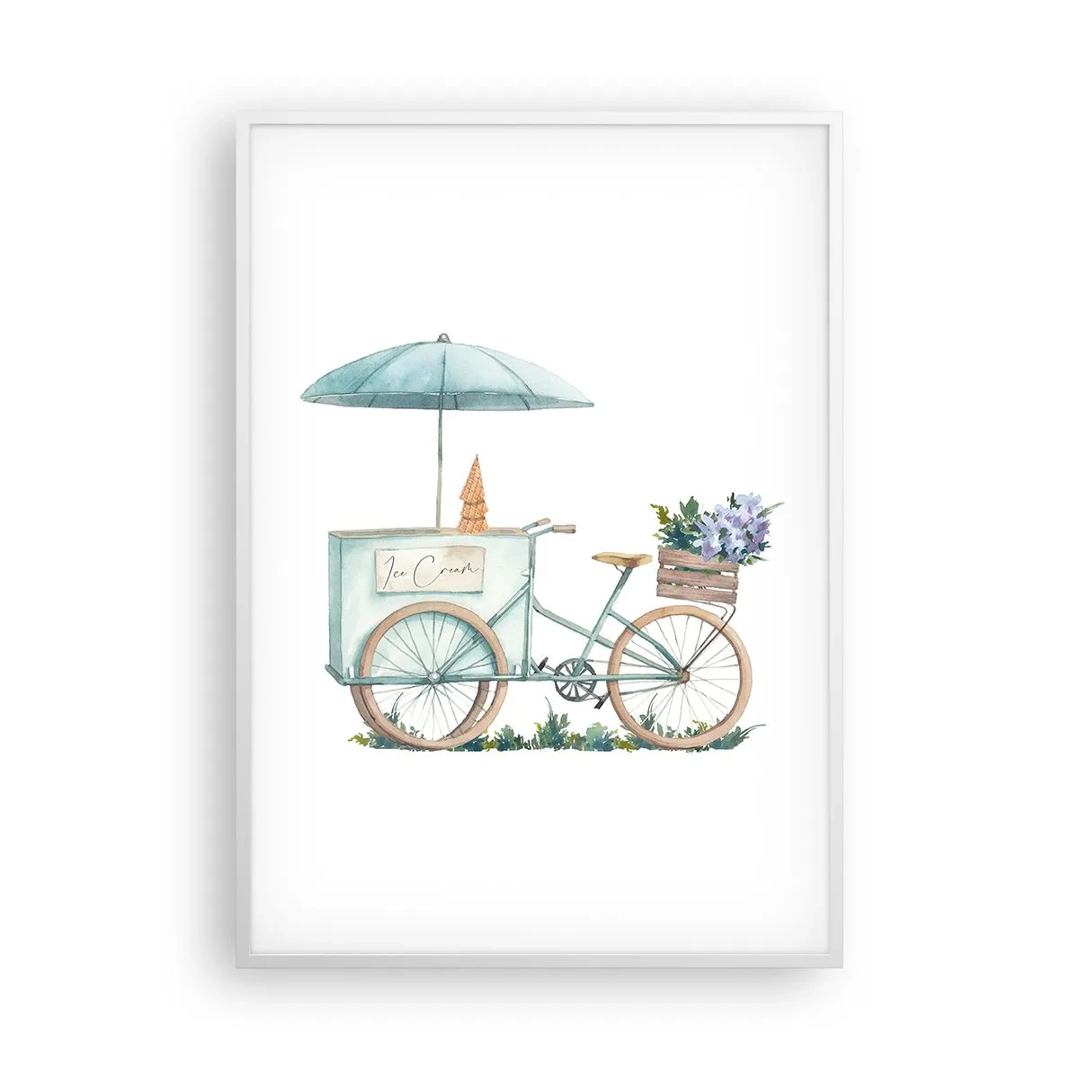 Affiche dans un cadre blanc - Poster - Doux souvenir d'été - 70x100 cm