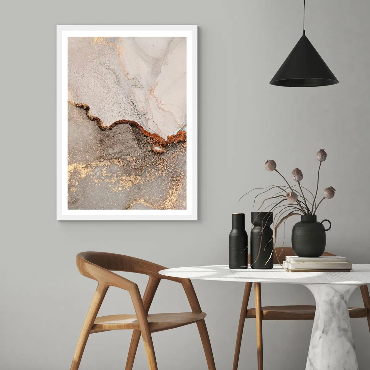 Affiche dans un cadre blanc - Poster - Aux frontières des couleurs - 50x70 cm