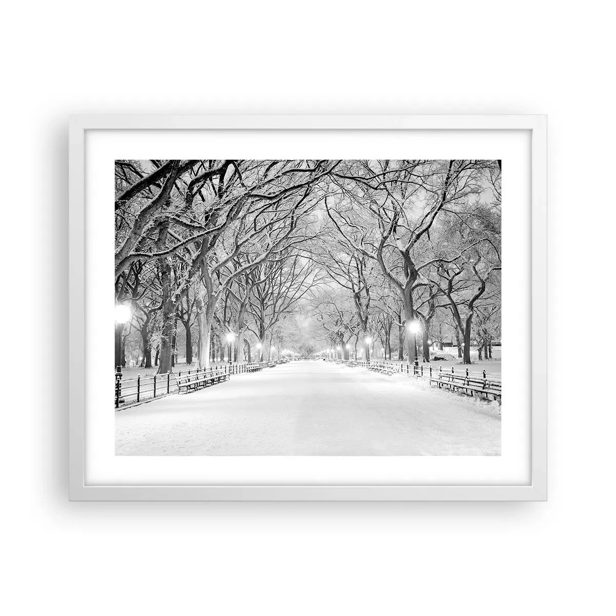 Affiche dans un cadre blanc - Poster - Les quatres saisons – l’hiver - 50x40 cm