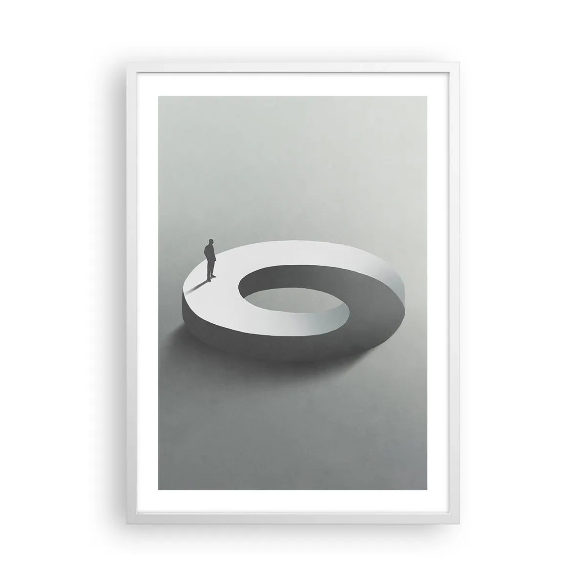 Affiche dans un cadre blanc - Poster - Et sois intelligent ici - 50x70 cm