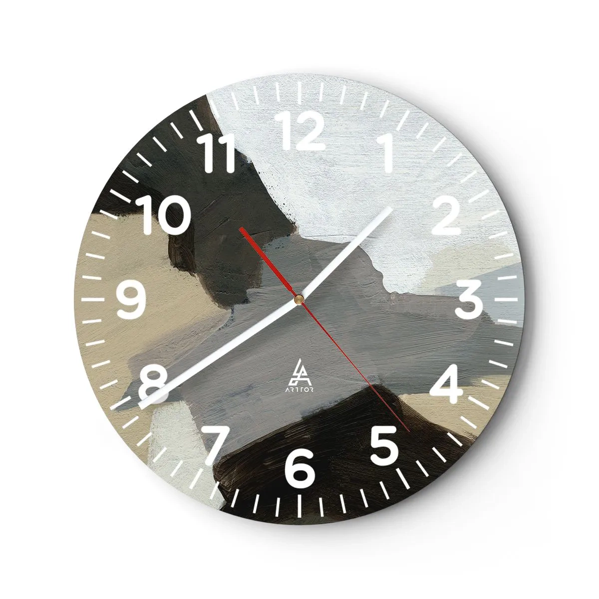 Horloge murale - Pendule murale - Abstraction : le carrefour du gris - 40x40 cm