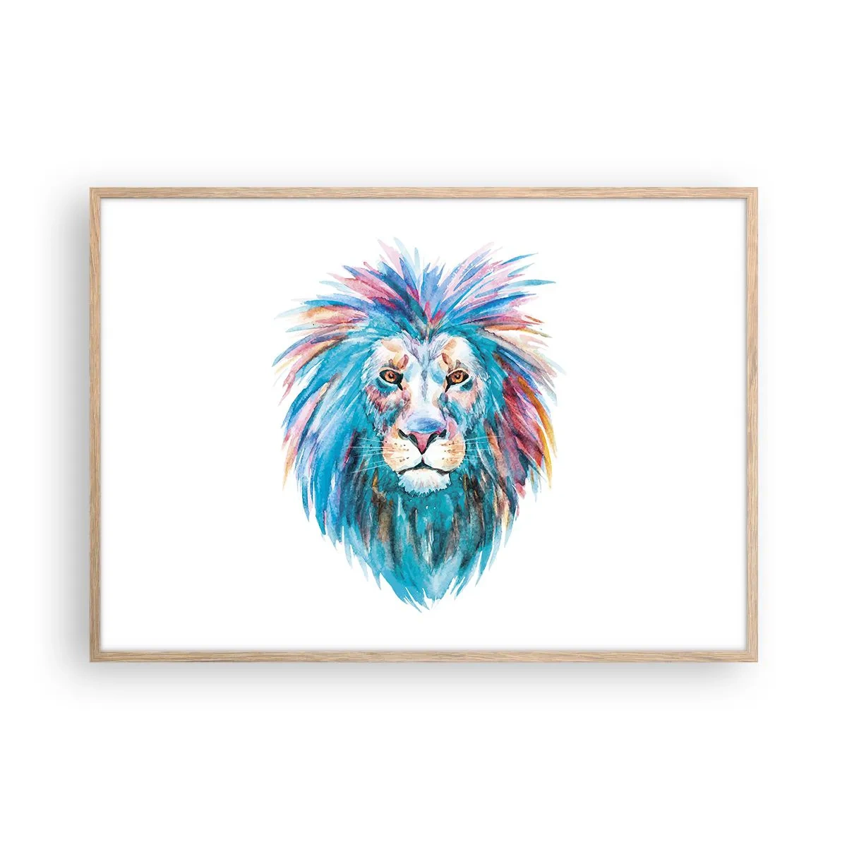 Affiche dans un chêne clair - Poster - Aura électrique - 100x70 cm