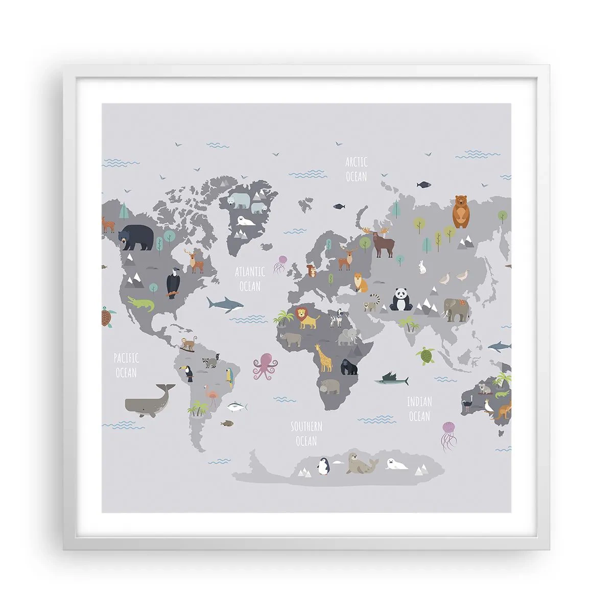 Affiche dans un cadre blanc - Poster - Dis-moi d'où tu viens... - 60x60 cm