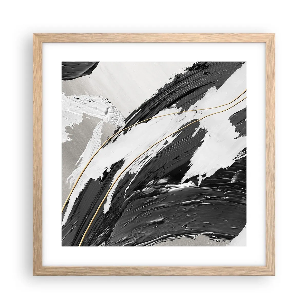 Affiche dans un chêne clair - Poster - L'abstraction à grande échelle - 40x40 cm