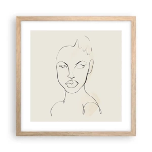 Affiche dans un chêne clair - Poster - Esquisse de la sensualité - 40x40 cm