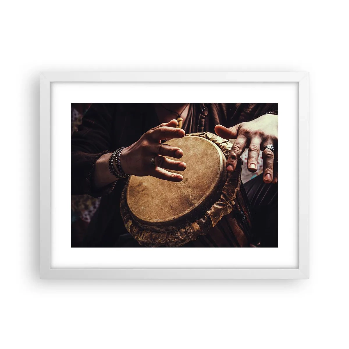 Affiche dans un cadre blanc - Poster - Au rythme du coeur - 40x30 cm