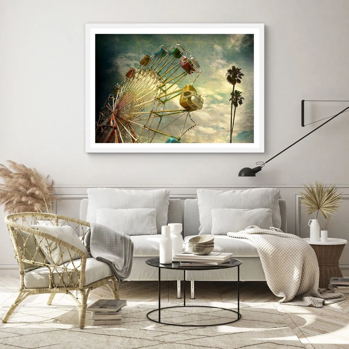 Affiche dans un cadre blanc - Poster - On va faire la fête - 100x70 cm