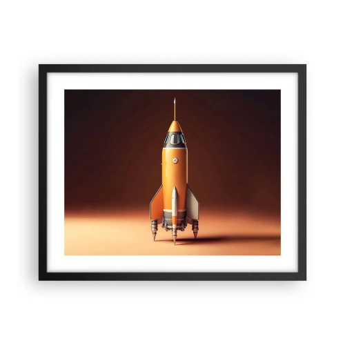 Affiche dans un cadre noir - Poster - Ça commence par un rêve - 50x40 cm