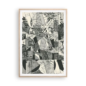 Affiche dans un chêne clair - Poster - Dynamique du modernisme - 70x100 cm