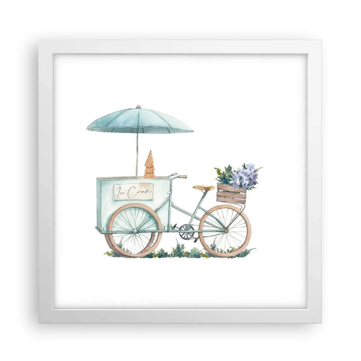 Affiche dans un cadre blanc - Poster - Doux souvenir d'été - 30x30 cm