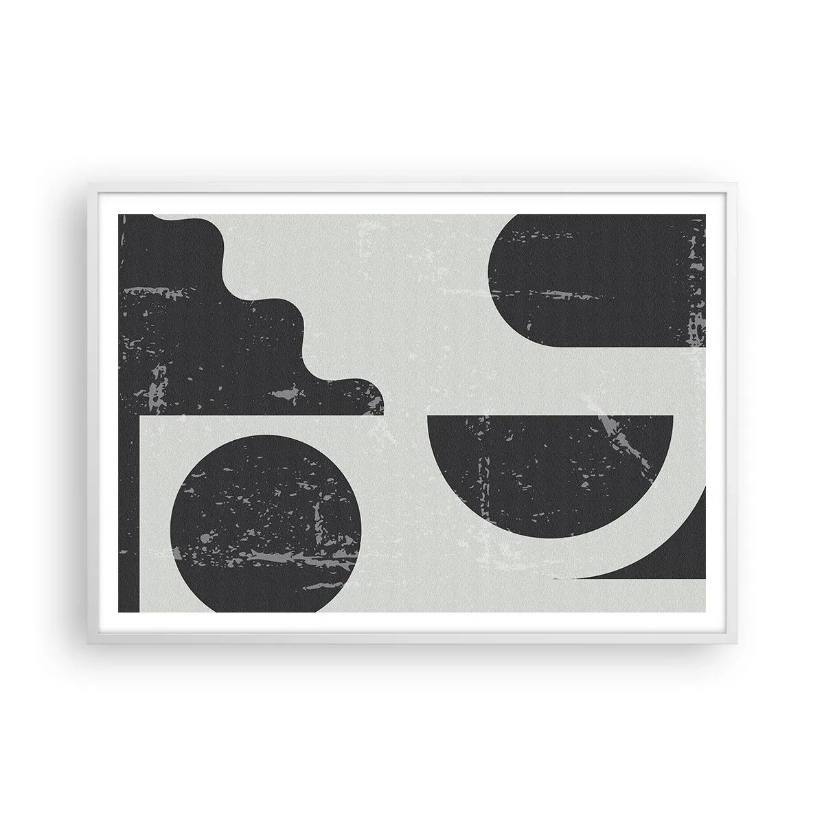 Affiche dans un cadre blanc - Poster - Composition dessus et dessous - 100x70 cm