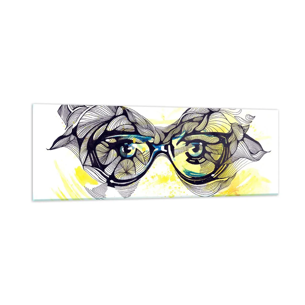 Impression sur verre - Image sur verre - À travers des lunettes bleues - 90x30 cm