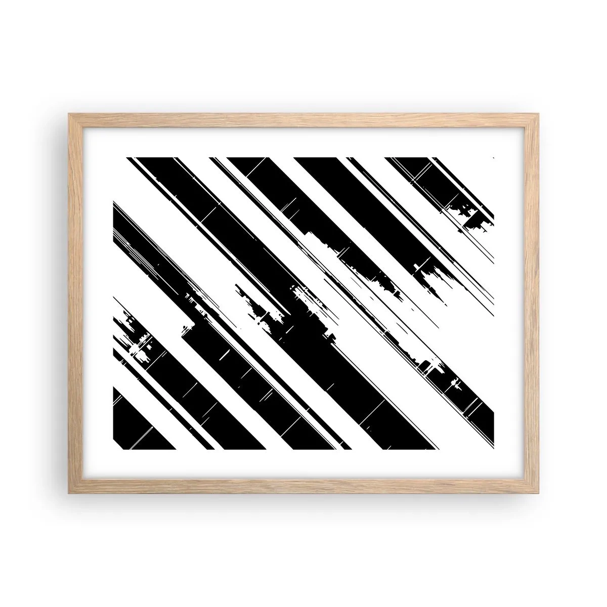 Affiche dans un chêne clair - Poster - Une composition intense et dynamique - 50x40 cm