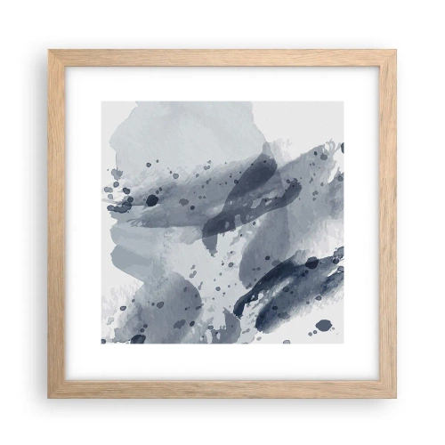 Affiche dans un chêne clair - Poster - Étude de la nature de l'eau - 30x30 cm