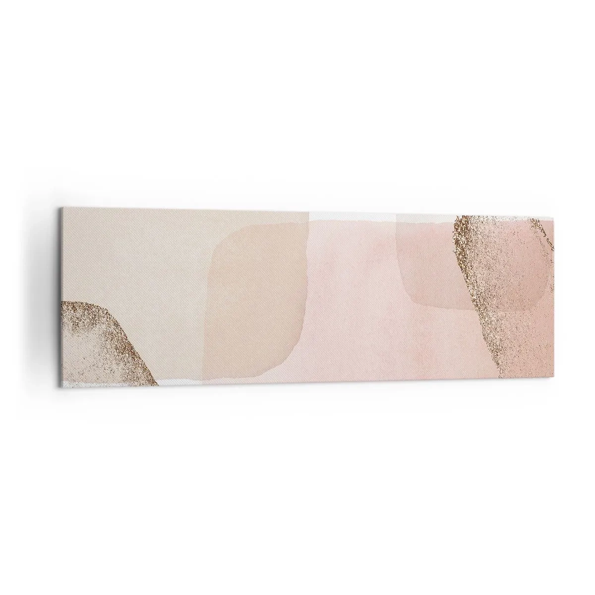 Impression sur toile - Image sur toile - Taches pastel avec éléments dorés - 160x50cm - Regard à travers la couleur - Décoration murale moderne pour le salon et la chambre ARTTOR