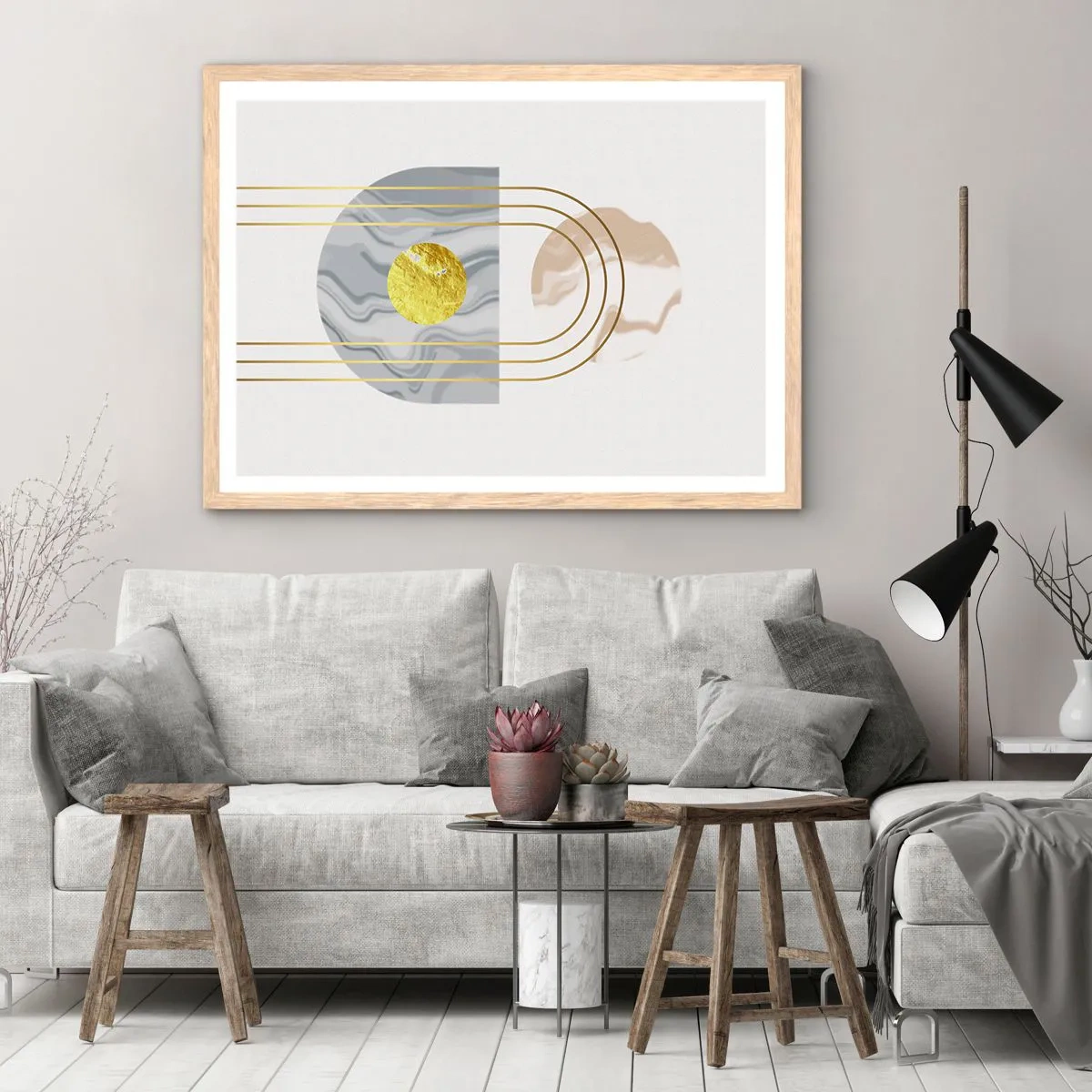 Affiche dans un chêne clair - Poster - Clareté et brillance - 91x61 cm