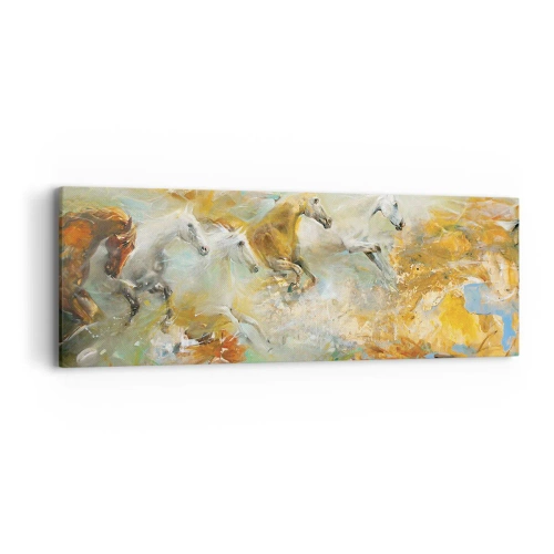 Impression sur toile - Image sur toile - Au galop vers la lumière - 90x30 cm