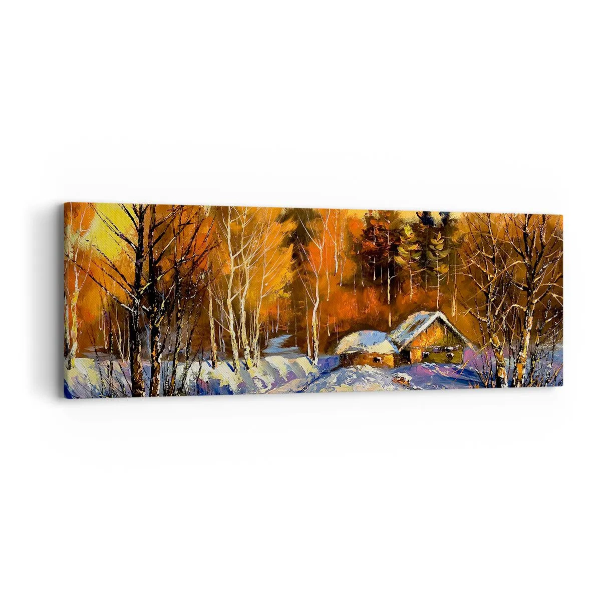 Impression sur toile - Image sur toile - Impression d'hiver au soleil - 90x30 cm