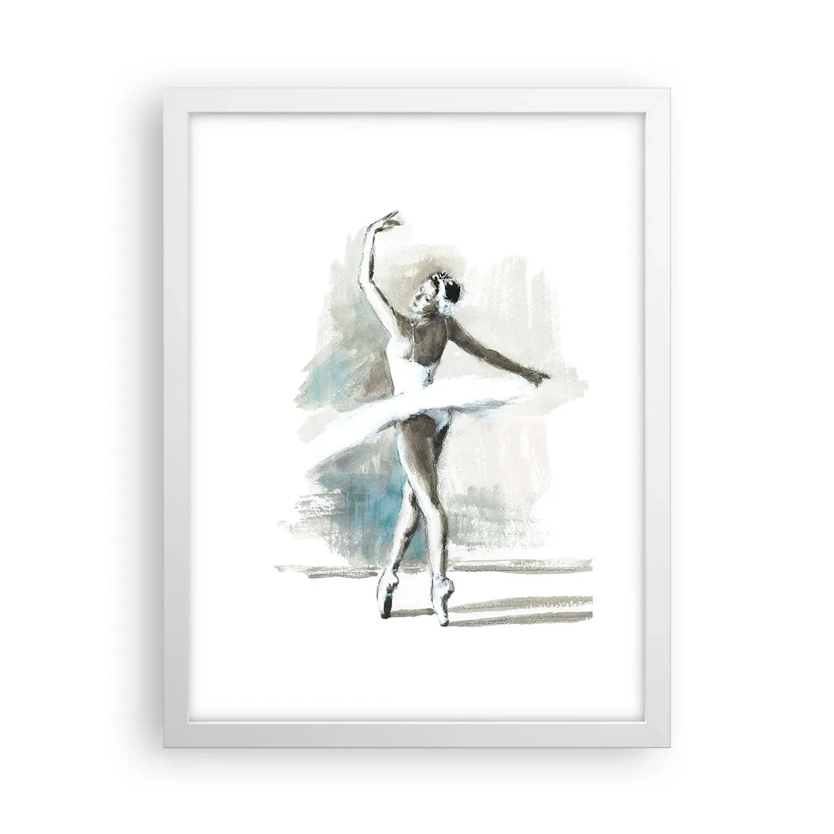 Affiche dans un cadre blanc - Poster - Enchantement du cygne - 30x40 cm