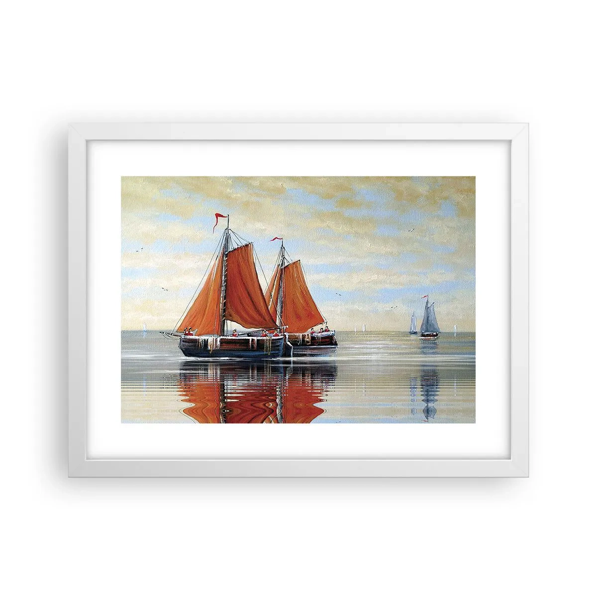 Affiche dans un cadre blanc - Poster - He, navigue, marin - 40x30 cm