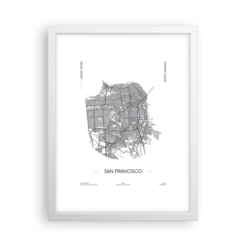 Affiche dans un cadre blanc - Poster - Anatomie de San Fransisco - 30x40 cm