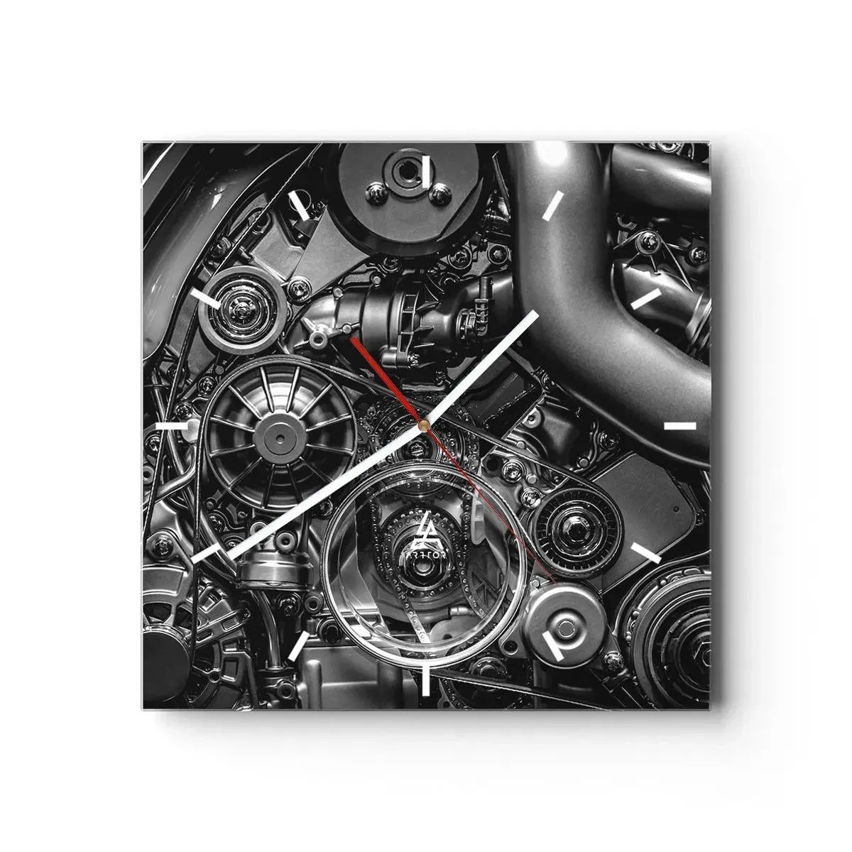 Horloge murale - Pendule murale - Poésie mécanique - 40x40 cm