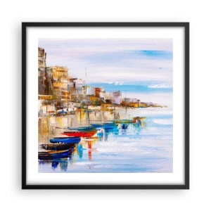 Affiche dans un cadre noir - Poster - Un havre urbain multicolore - 50x50 cm