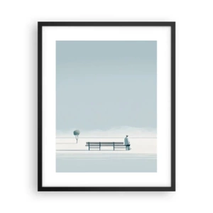 Affiche dans un cadre noir - Poster - Oui, j'attends. - 40x50 cm