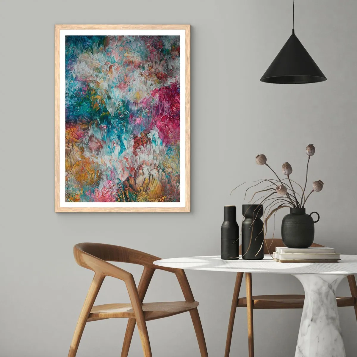 Affiche dans un chêne clair - Poster - En pleine floraison - 40x50 cm