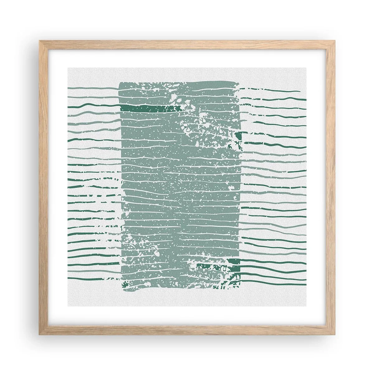 Affiche dans un chêne clair - Poster - Abstraction de la mer - 50x50 cm