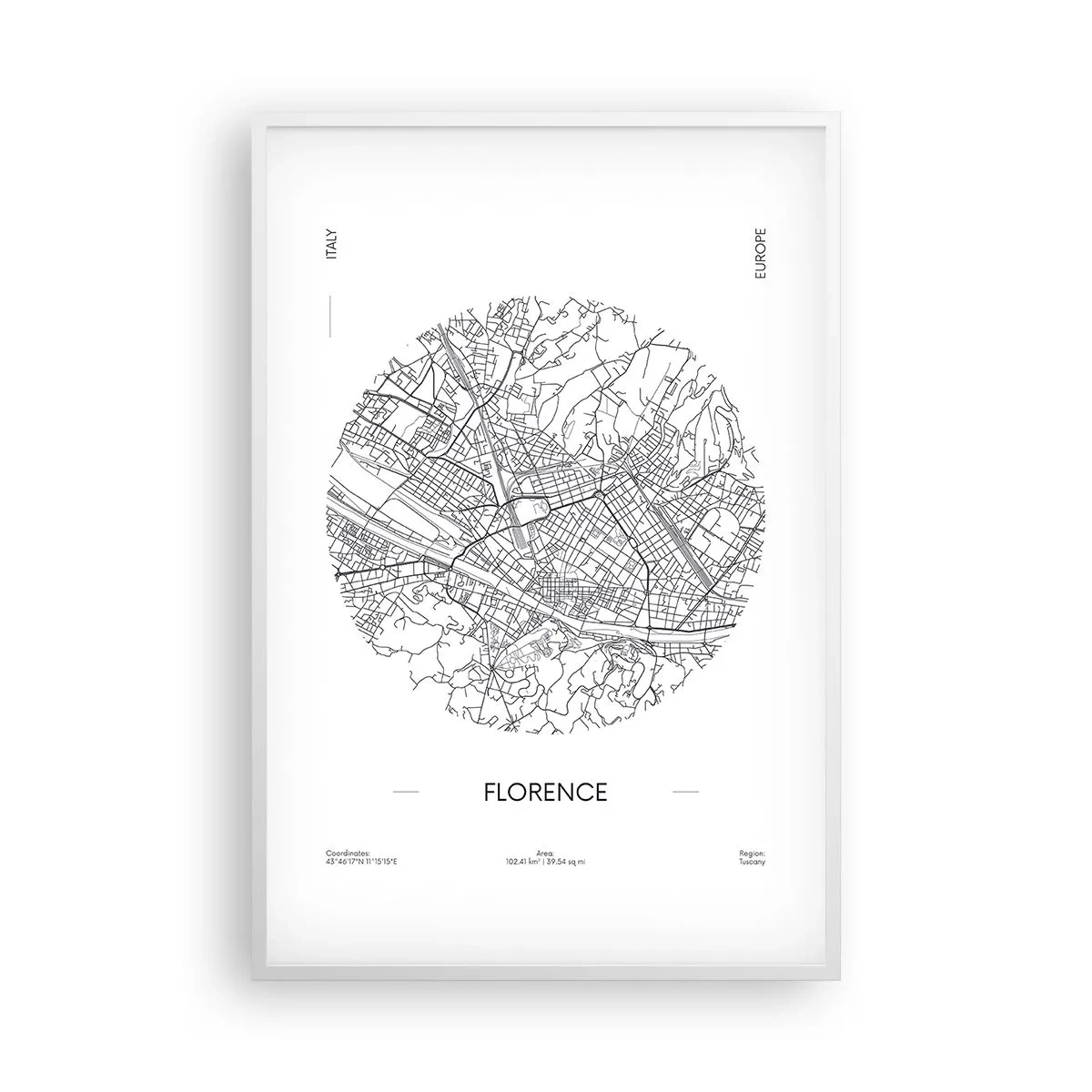 Affiche dans un cadre blanc - Poster - Anatomie de Florence - 61x91 cm