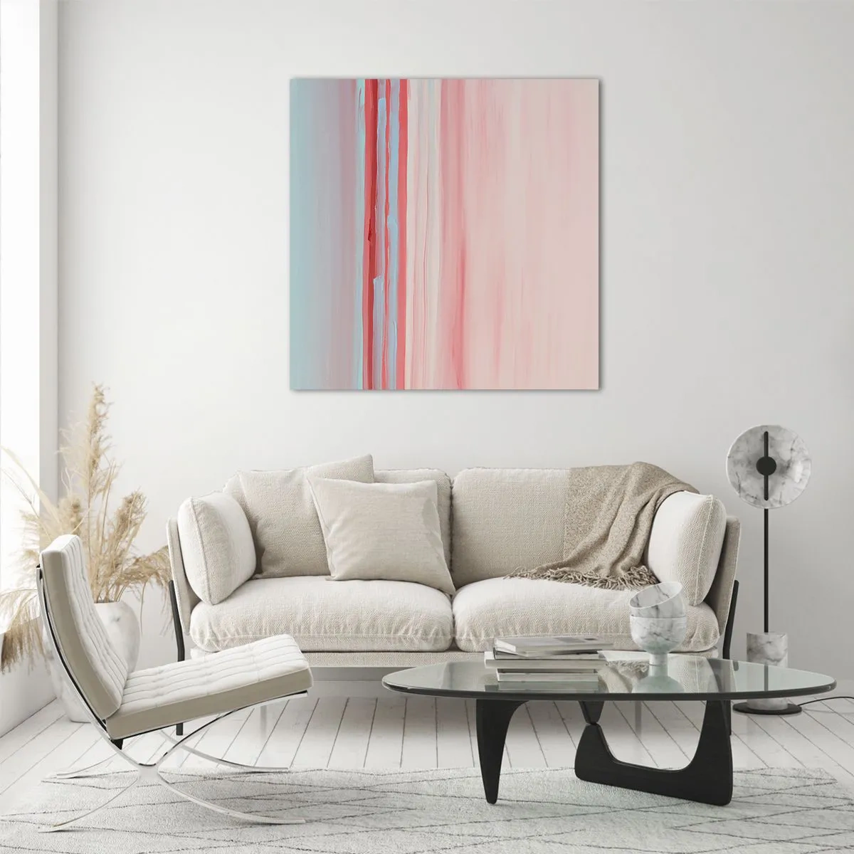 Impression sur verre - Image sur verre - Abstraction à l'aube - 40x40 cm