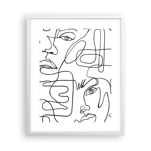 Affiche dans un cadre blanc - Poster - Dans des émotions enchevêtrées - 40x50 cm