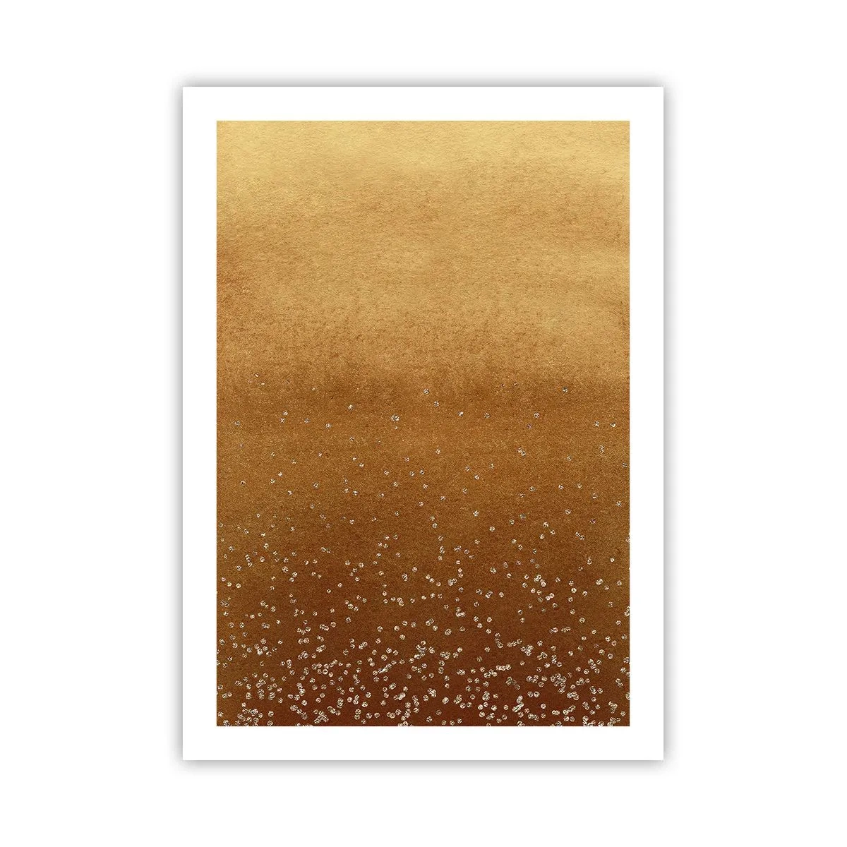 Affiche - Poster - Dégradé doré avec de minuscules éléments scintillants - 50x70cm - Origine du monde - Décoration murale moderne pour le salon et la chambre ARTTOR