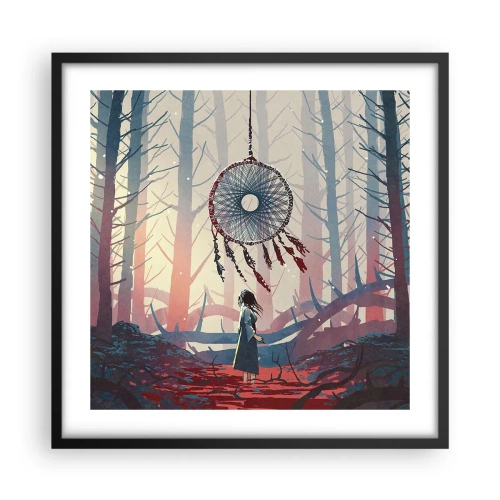 Affiche dans un cadre noir - Poster - Rituel secret du bonheur - 50x50 cm