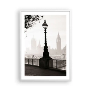 Affiche dans un cadre blanc - Poster - Un matin londonien - 50x70 cm